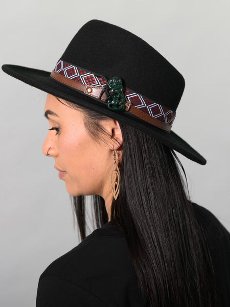 Patikitiki Taniko Design Wool Hat by Maori Fashion Designer Adrienne Whitewood