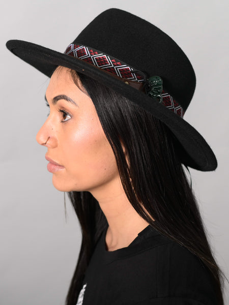 Patikitiki Taniko Wool Hat by Maori Fashion Designer Adrienne Whitewood